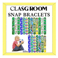 24 bracelets claquant en plastique sur le thème du football pour les anniversaires d'enfants et les cadeaux de fête en classe, cadeaux de rentrée scolaire/diplôme