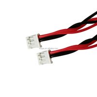 Kabel Plug-in Konektor 2P LED Merah Hitam Male Female 10CM dengan Satu Ujung Berlapis Timah Isolasi PVC Konduktor Tembaga
