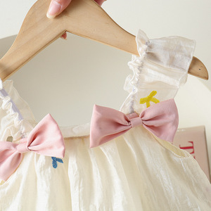 2025 estate vestiti per neonati dolci floreali per bambine con fiocco Casual a maglia floreale - Product Image 4