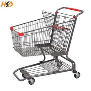Fabricante precio barato cuatro ruedas carrito de compras de <span class=keywords><strong>metal</strong></span> para la venta - Product Image 3