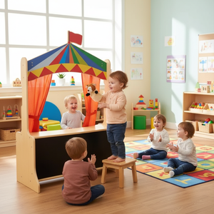 Juego de Muebles de Madera <span class=keywords><strong>para</strong></span> Guardería, Juego de Roles Dramáticos <span class=keywords><strong>para</strong></span> Niños, Muebles de <span class=keywords><strong>Teatro</strong></span> de Marionetas <span class=keywords><strong>para</strong></span> Niños Pequeños en Venta - Product Image 3
