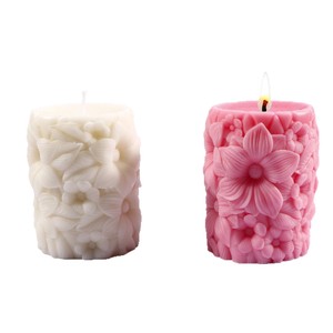 Rose Flower Column Wax Mold Cylindrical Silicone For Candle Making Craft Supplies - Product Image 5