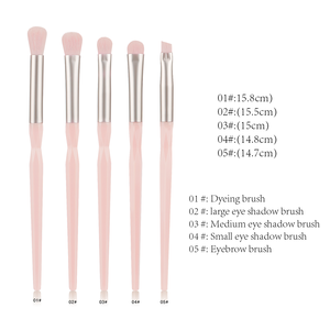 5-delige <span class=keywords><strong>set</strong></span> ruitvormige synthetische vezel oogmake-up kwasten met plastic handvat, oogschaduw- en eyeliner detailkwasten, draagbaar beauty tool - Product Image 2