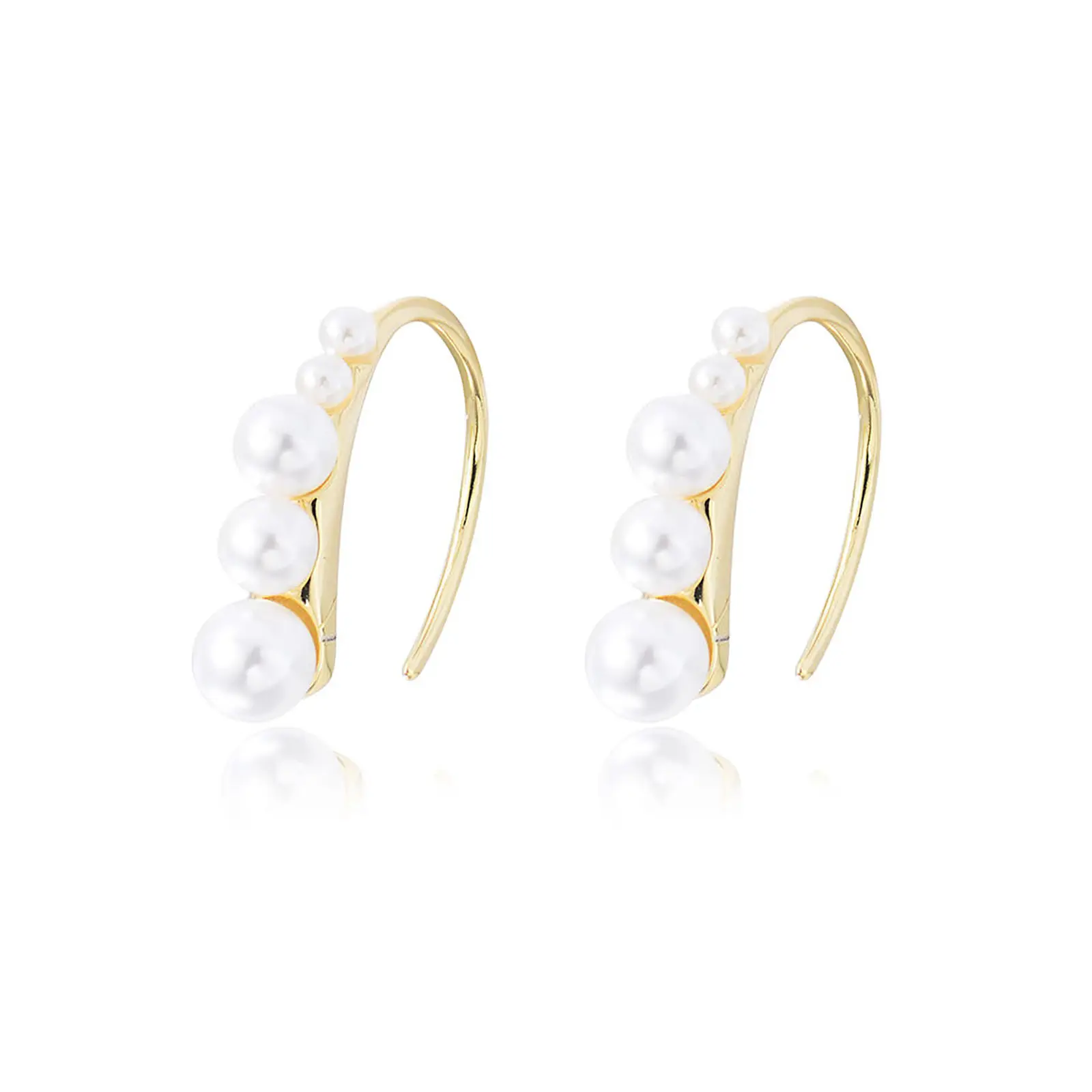 OEM hele jewelry 2022 new arrival popular brand design earring cuff hook hoop imitation pearl earring