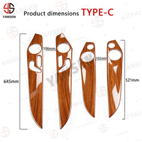 Revêtement de panneau de porte intérieur en fibre de carbone imitation bois de noyer pour Mercedes Benz Classe C GLC W205 2014-2020, accessoires de voiture de luxe