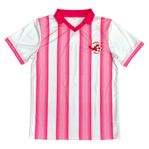 Magliette da Calcio Vintage <span class=keywords><strong>a</strong></span> <span class=keywords><strong>Righe</strong></span> Rosse <span class=keywords><strong>e</strong></span> Bianche per Uomo, Jersey Retrò con Logo Personalizzabile - Product Image 2