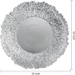 Platos Base de Plástico, Platos Base Decorativos Redondos Brillantes de 13 Pulgadas Reutilizables para Platos de Cena, Ideales para Bodas - Product Image 3