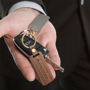 LLavero de madera con forma rectangular para el Día <span class=keywords><strong>del</strong></span> Padre, llavero de Metal para regalo - Product Image 6