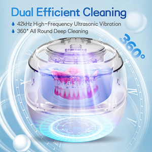 Limpiador Ultrasónico para Retenedores 45kHz, Limpiador <span class=keywords><strong>de</strong></span> Dentaduras Postizas 180ml, Limpiador <span class=keywords><strong>de</strong></span> Aparatos Dentales para Alineadores, Protectores Bucales Nocturnos, Frenillos y Joyas - Product Image 3