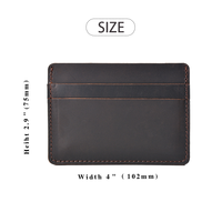 Dompet Kartu Bisnis Kulit Sapi Crazy Horse Vintage OEM ODM Stok Asli Tempat Kartu Kulit Asli untuk Kartu Bank, Belanja, dan Kredit