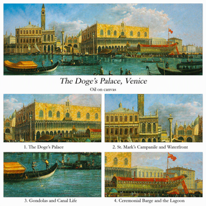 Dipinto a Olio Astratto di <span class=keywords><strong>Venezia</strong></span> 60*90cm B&C ART, Paesaggio Cittadino Veneziano Fatto a Mano su Tela di Lino - Product Image 3