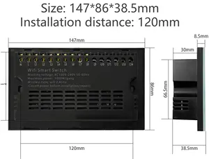 147 소켓 WiFi 듀얼 USB + C 유리 패널 6 홀 A + C 전원 측정 지그비 16A 투야 스마트 Uk 플러그 소켓 벽 소켓 PD20W - Product Image 6