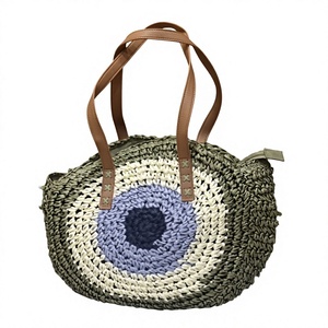 Handmade Woven Straw Tote <b>Bag</b> <b>Crochet</b> Beach Shoulder Handbag Summer Travel <b>Shopper</b> for Women - Product Image 1