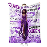 2024 nouveauté conception personnalisée imprimé affirmations positives inspirant femme noire flanelle jeter couverture pour lit