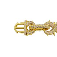 Chaîne cubaine CY Hip-Hop en forme de 8 avec croix à épines, collier entièrement serti de diamants, accessoires détachables, bracelet DIY tendance, vente en gros