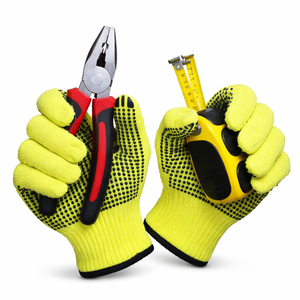 Vietnam CVC PVC Dot Coated Work Gloves Anti Slip Breathable Reusable Safety Gloves Knitted Wrist <b>Logistics</b> <b>Packaging</b> Light Work - Product Image 1