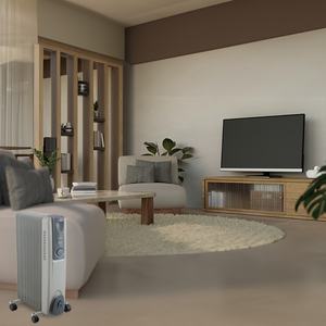 หม้อน้ำมันเครื่อง 2000 วัตต์, 9 แผ่นทำความร้อน, สีเทา, 3 ระดับอุณหภูมิ, ล้อเลื่อน, ตัวควบคุมอุณหภูมิแบบปรับได้, ไฟแสดงสถานะ, 59x40x24 - Product Image 1