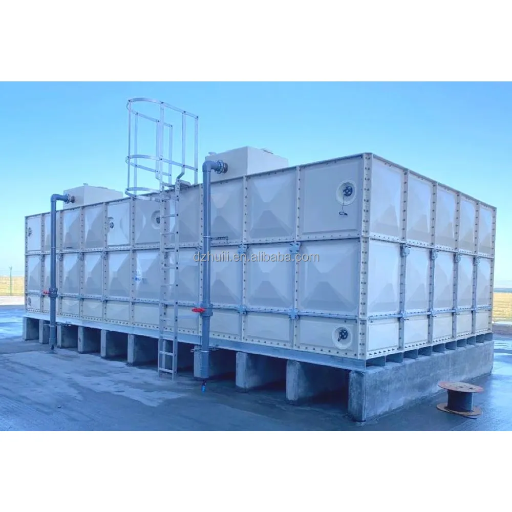 Panel de fibra de vidrio FRP GRP SMC de alta calidad, tanque de almacenamiento de agua grande ensamblado, tanque de agua reforzado Modular en Kuwait, Emiratos Árabes Unidos