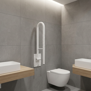 ราวจับพับได้รูปตัวยูสำหรับช่วยพยุงตัวขึ้นห้องน้ำ ยี่ห้อ Independent Living สีขาว - Product Image 1