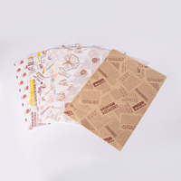 Papier sulfurisé biodégradable et écologique imprimé avec logo personnalisé, 100 % pâte vierge, résistant à la graisse, jetable, pour la cuisson, les sandwichs et les hamburgers