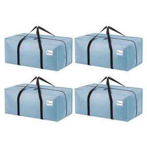 Bolsas de Almacenamiento de Ropa Resistentes, Ecológicas, Multifuncionales e Impermeables con Cierres para Mudanzas, Campamentos y Viajes - Azul Claro - Product Image 5