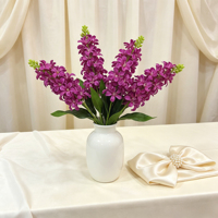 Bouquet de fleurs artificielles en soie effet naturel, jacinthe blanche, 5 branches, pour centres de table de mariage et décoration de vases à domicile