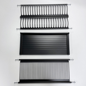 Étagère de cuisine pliante 2-en-1 moderne en chrome avec forte capacité de charge pour le rangement des armoires de cuisine et le séchage de la vaisselle - Product Image 1