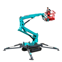 Plateforme de travail en hauteur sur chenilles Longqing 14,2 m, certifiée CE, avec stabilisateurs hydrauliques et télécommande