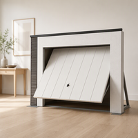 Porte de garage à ouverture automatique monobloc, moderne, coupe-vent, en acier, isolée thermiquement, ouverture électrique, couleur RAL personnalisée, CE