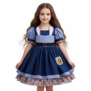 Costume da Coniglietta Poliziotta per Bambine, Vestito da Judy Hopps per Feste di Compleanno, Halloween e Carnevale - Product Image 1