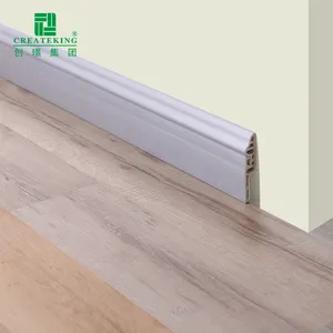 Foshan โรงงาน CREATEKING ซ่อน Baseboard สำหรับผนังป้องกันเท้าทนไฟพลาสติก Baseboard