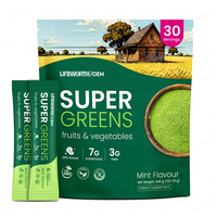 Poudre de légumes super-aliments minéraux Lifeworth, fibres alimentaires, super-aliments verts, multivitamines complètes, complément alimentaire pour adultes