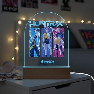 Lámpara Nocturna Personalizada K-POP DEMON HUNTER - Lámpara con Nombre Personalizado, Decoración para Dormitorio, Regalo para Fanáticos del Anime Coreano, Regalo de Cumpleaños y Navidad - Product Image 2