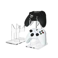 Support de Rangement pour Manette de Jeu en Acrylique Transparent à 2 Niveaux, Support de Bureau avec Écran pour Casque, Étagère de Rangement pour Jeux