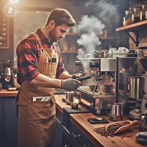 Classic <b>Leather</b> Bib Apron with Multiple Pockets <b>Work</b> Suit for Men <b>Tools</b> and Phone Holder - Product Image 3