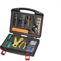 Kit d'outils professionnels AIRFORCE pour le réseau RJ45 : pince à sertir et testeur avec coupe-câbles 110/88 et connecteurs Cat6 Pass Through