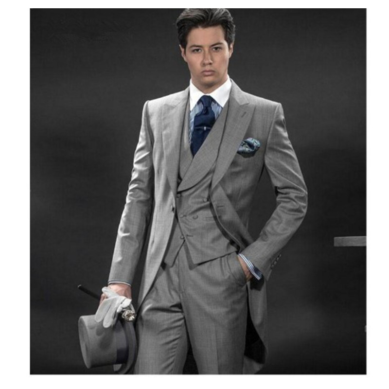 Grey Contrast Pant Coat Mens Gray Suit Gray Coat Pant Men Suit