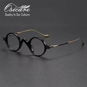 Gafas de Diseño con Montura Redonda Pequeña, Retro, de Acetato, Ópticas, de Titanio, Montura Óptica Lifesaver para Hombre - Product Image 4