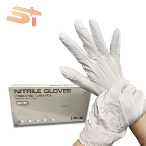 SIKE Guantes de Trabajo Desechables de Nitrilo, 100 Piezas, Blancos, Antideslizantes, Sin Polvo, Sin Silicona, Dedos Texturizados, Para Uso en Caja Seca - Product Image 4