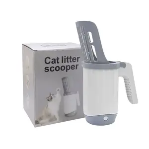 Pala para excrementos de mascotas 2 en 1 de alta calidad, fácil limpieza, pala para excrementos de gatos con bolsas de basura