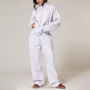 Logo personalizzato di alta qualità <span class=keywords><strong>felpa</strong></span> morbida a tracolla in tinta unita maglioni sportivi a collo alto Pullover <span class=keywords><strong>oversize</strong></span> da donna - Product Image 4