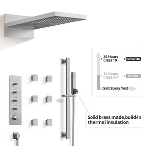 ระบบ<span class=keywords><strong>ฝักบัว</strong></span>เรนชาวเวอร์แบบติดเพดาน พร้อมสวิตช์เ<span class=keywords><strong>ปิด</strong></span>/<span class=keywords><strong>ปิด</strong></span> 6 ชิ้น หัวฉีดน้ำแบบสเปรย์ ขนาด 12 นิ้ว พร้อมไฟ LED ควบคุมอุณหภูมิแบบเทอร์โมสตัท สำหรับอาบน้ำแบบเต็มตัว - Product Image 5