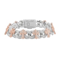 Ensemble de bijoux tendance plaqué or et argent Hip Hop, bracelet et collier en zircon cubique 5A, nouveauté 2026