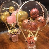 LUYI Nouveau style de ballons Bobo, panier de fleurs, boîte cadeau pour fête d'anniversaire, cadeau de la Saint-Valentin, décoration de fête de mariage