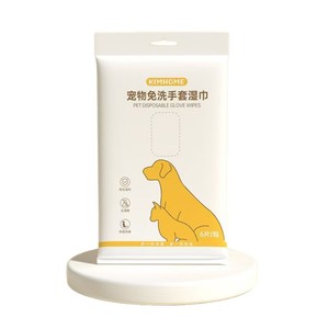 Gants désinfectants pour animaux de compagnie avec lingettes, 6 feuilles, pour le toilettage des chiens, fournitures de nettoyage, soins du pelage, nettoyage en profondeur, tissu non tissé - Product Image 4