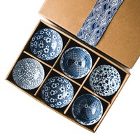 Ensemble de bols à ramen et baguettes en céramique écologique de style japonais, en porcelaine bleue et blanche, résistant au micro-ondes et au four, design minimaliste et compact