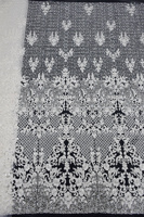 HY3575 Tissu de Mariée Français Classique de Luxe, Dentelle Blanche 3D Lourde Perlée avec Sequins, Vente en Gros Asobei