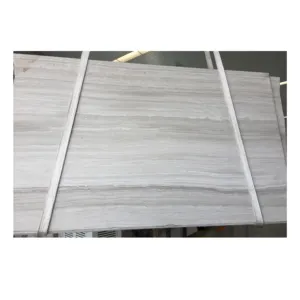 Losas de veta de madera natural de mármol blanco Valentino, mármol blanco de grano de madera euroasiático de China para suelo de mármol de madera blanca