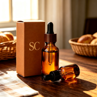 Flacon de sérum de 30 ml avec compte-gouttes noir, boîte personnalisée, flacon d'huile essentielle rechargeable, flacon cosmétique vide mat