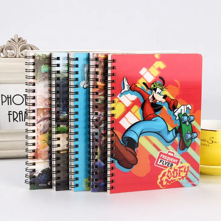 School supplies 3D Lenticular note book Custom Spiral Notebook for student and office